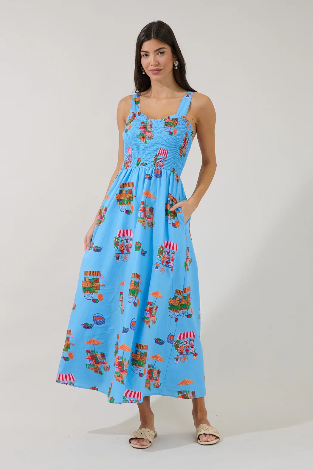 Image of Panola Smocked Maxi Dress Flower Mart