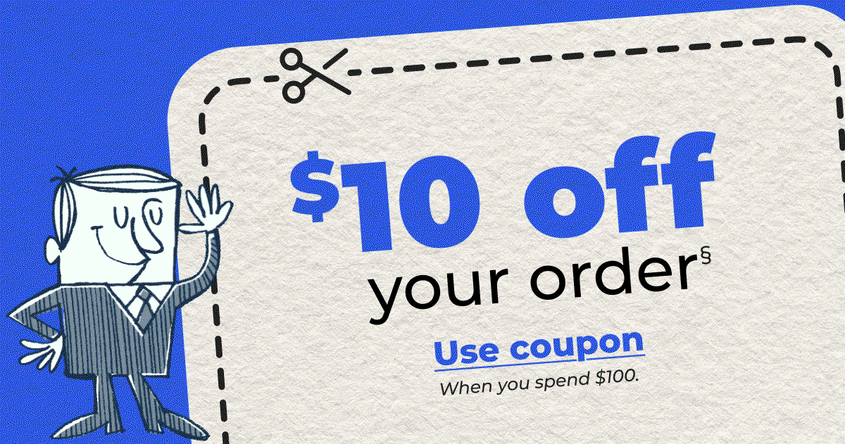 $10 off your order§ (when you spend $100) - Use coupon
