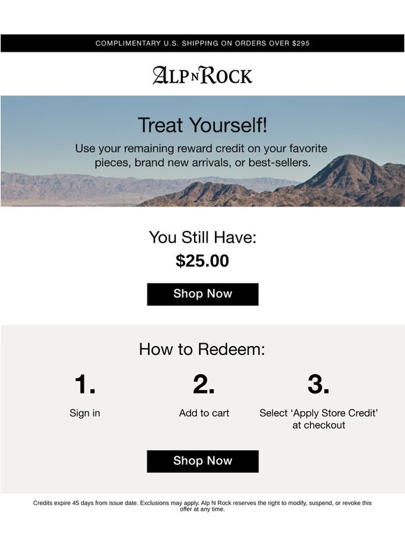 You have $25.00 to shop!