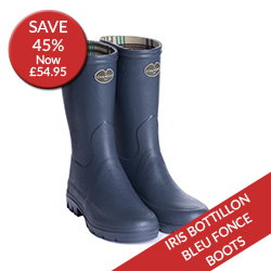 Shop Le Chameau Womens Iris Bottillon Jersey Lined Boot Bleu Fonce