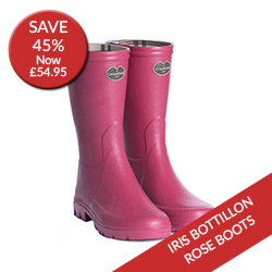 Le Chameau Womens Iris Bottillon Jersey Lined Boot Rose