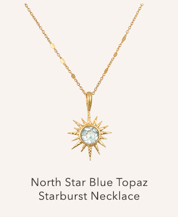 North Star Blue Topaz Starburst Necklace
