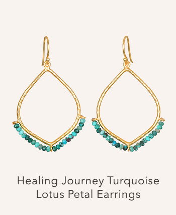 Healing Journey Turquoise Lotus Petal Earrings