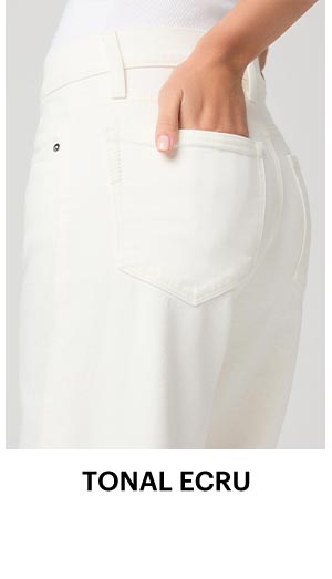Low Rise Dana Straight Jean in Tonal Ecru.