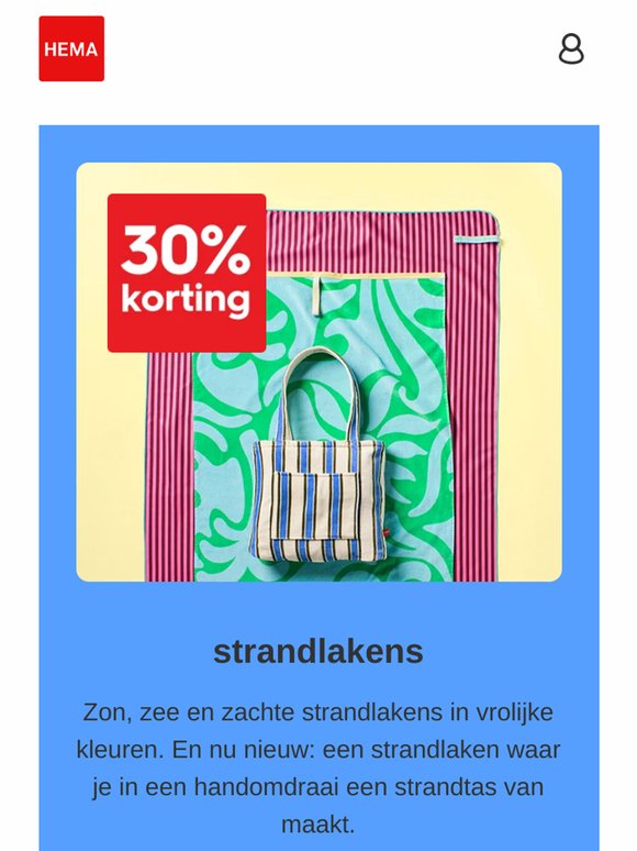 laatste dag: 30% korting op strandlakens