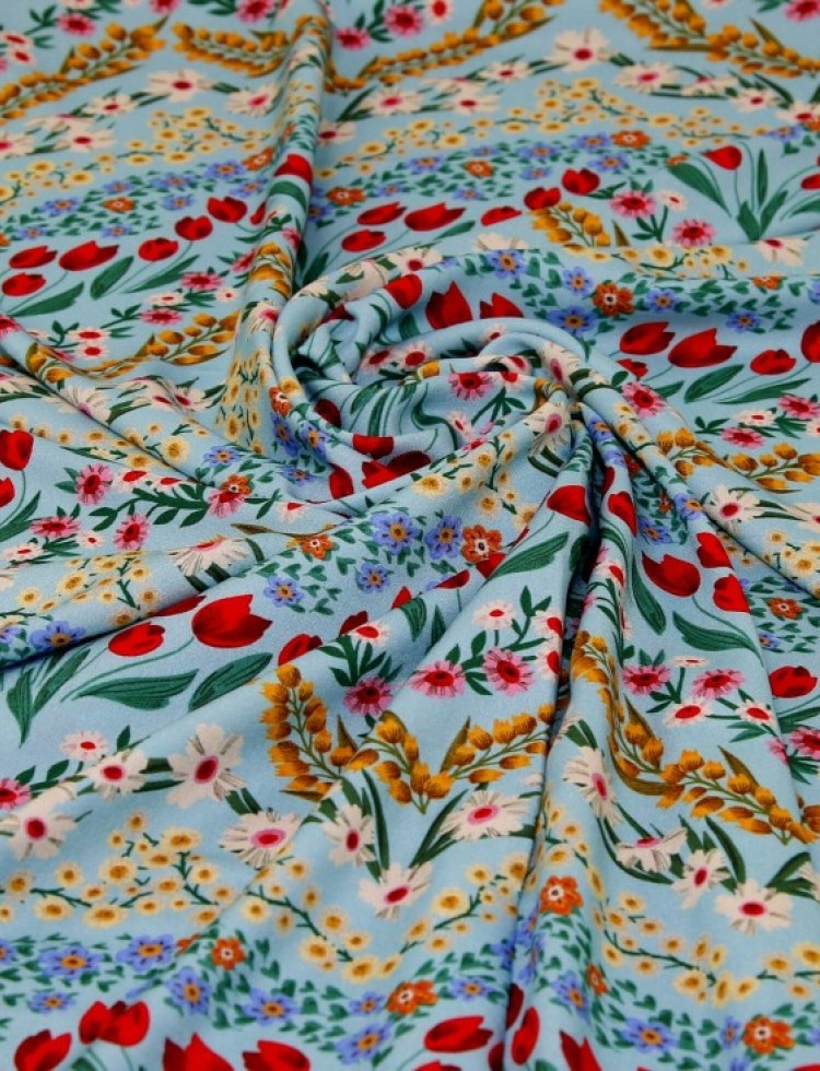 Minerva Exclusive Nursery Blooms Viscose Challis POD Fabric