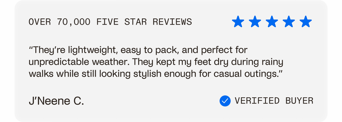 Over 70,000 five star reviews