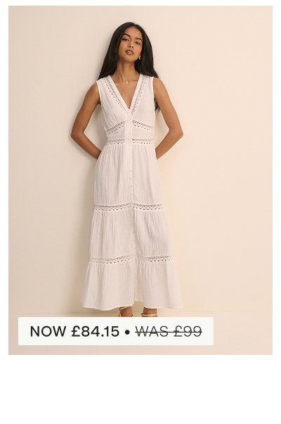 White Broderie Anglaise Wrena Midi Dress