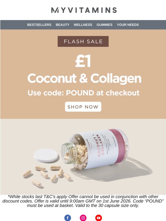 £1 Coconut & Collagen | Flash Sale