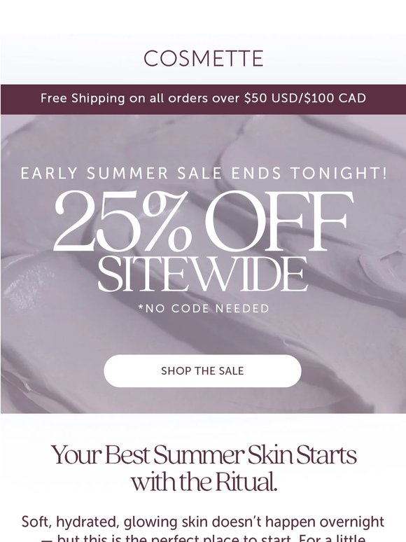 25% off Sitewide Ends Tonight