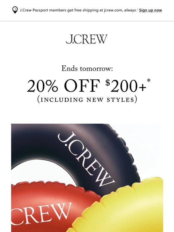 ICYMI, 20% off $200+ ends tomorrow
