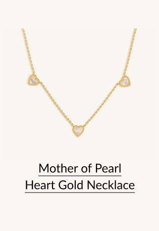Mother of Pearl Heart Gold Necklace
