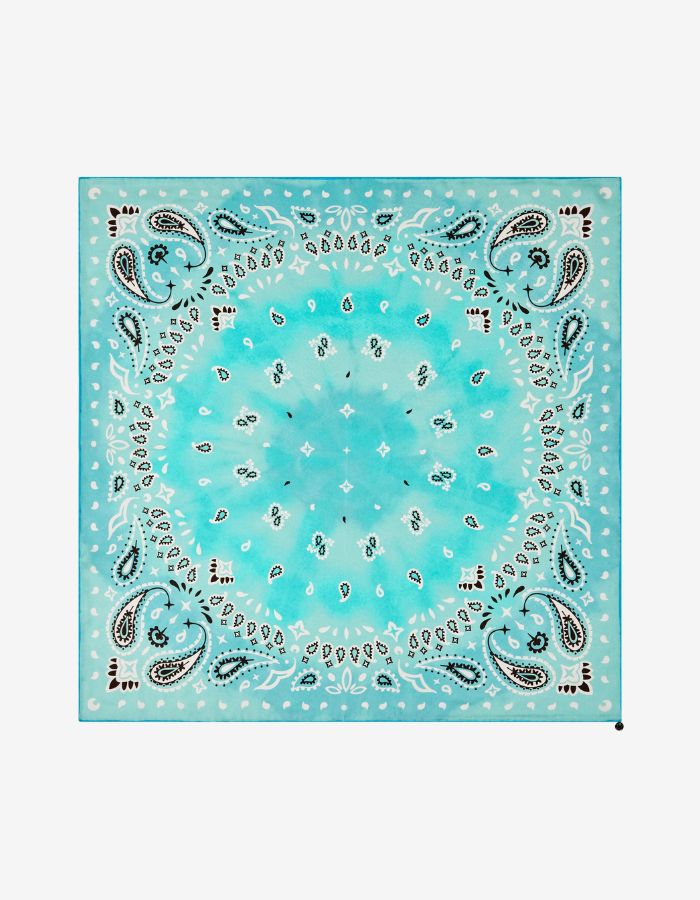 Nickituch aus reiner Seide im Bandana-Design in Blau