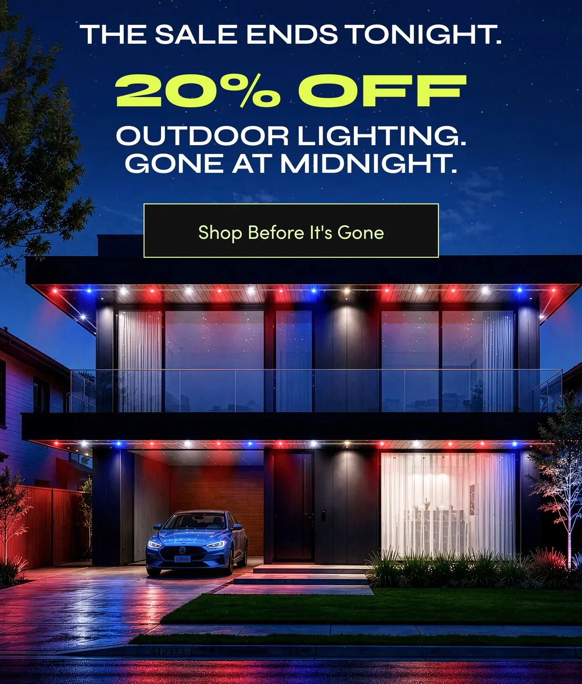 THE SALE ENDS TONIGHT. 20% off outdoor lighting. Gone at midnight. | Shop Before It's Gone