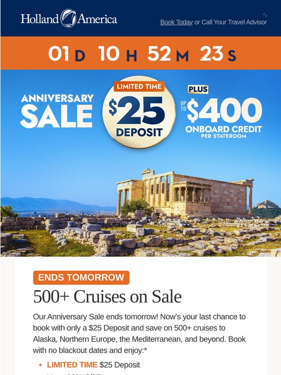 Ends Tomorrow: Anniversary Sale