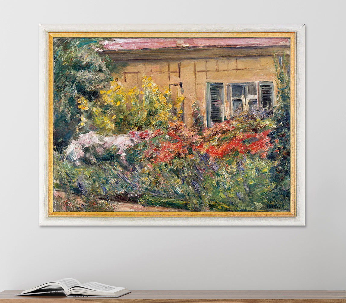 Max Liebermann: Bild 'Blumenstauden am Gärtnerhäuschen nach Norden'