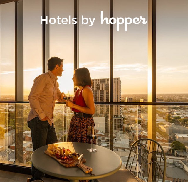 Couple enjoying Adelaide hotel.