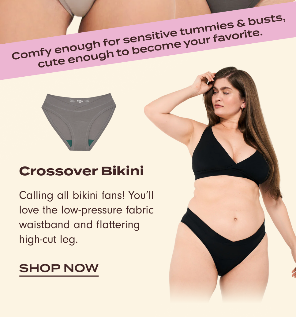 Crossover Bikini: Calling all bikini fans! You’ll love the low-pressure fabric waistband and flattering high-cut leg.