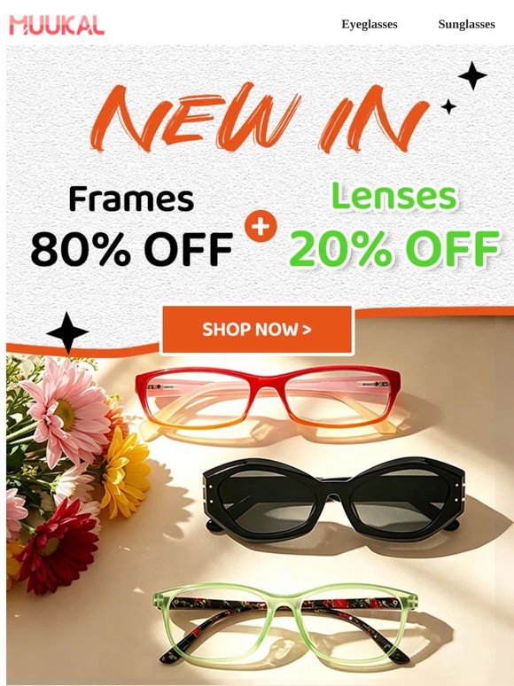 Ready For New Glasses? Grab 80% + 20% OFF!