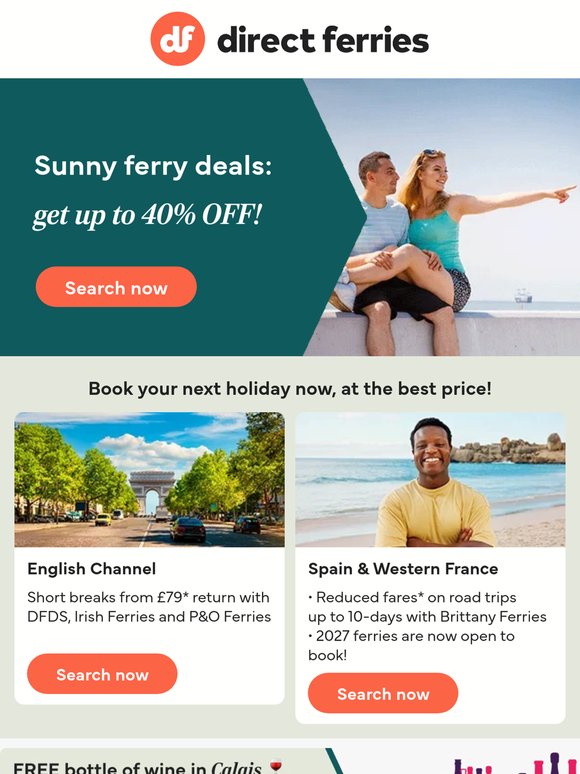 Sunny ferry deals: up to 40% OFF!