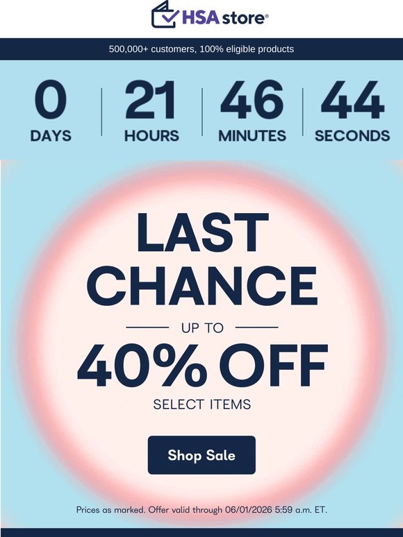 It's almost over (for up to 40% off)