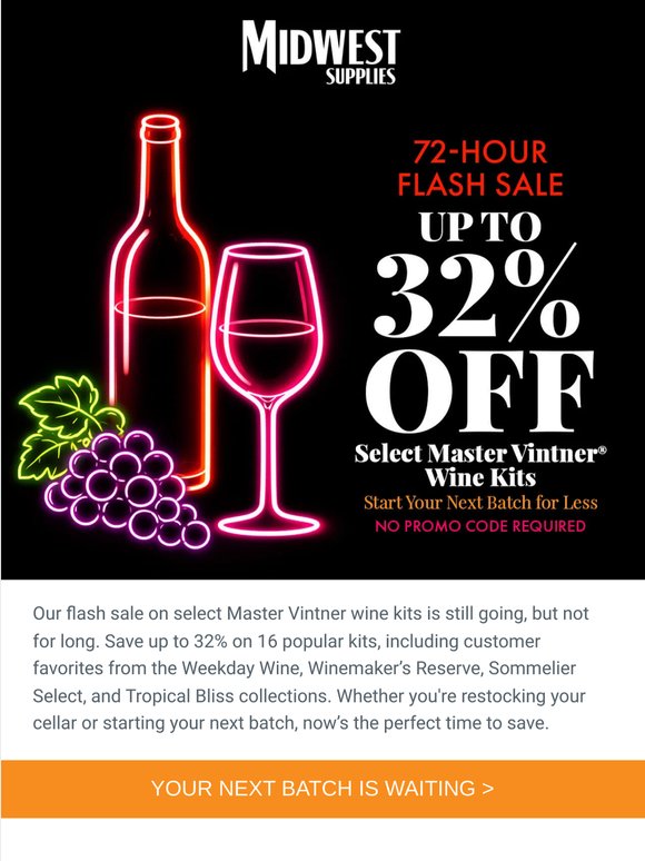 Don’t Miss Master Vintner Kits Up to 32% Off