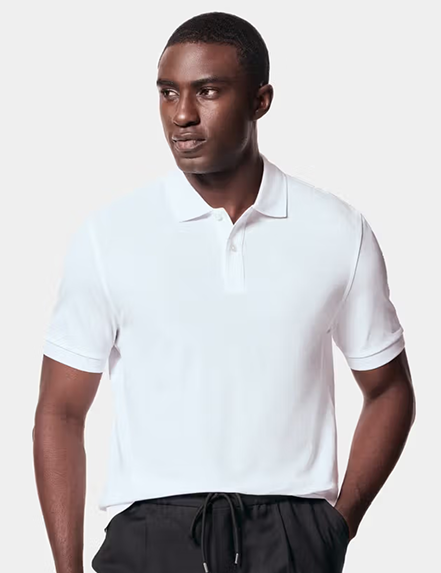 White Piqué Polo Shirt