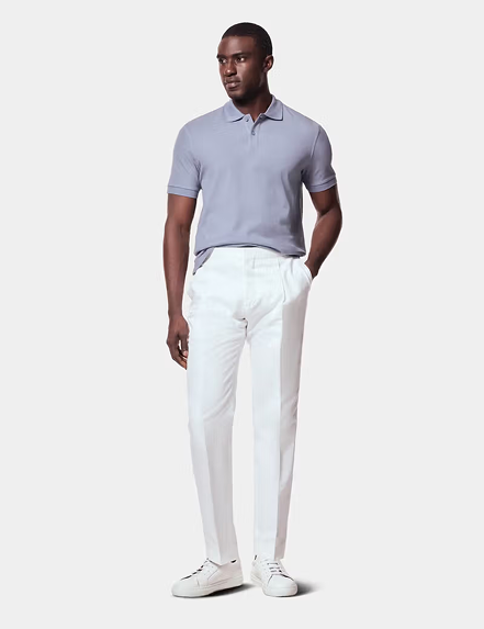 Ocean Blue Piqué Polo Shirt