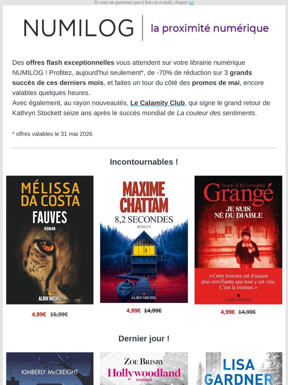 ⏱ Offres flash du jour à 4,99€ : ne les ratez surtout pas !
