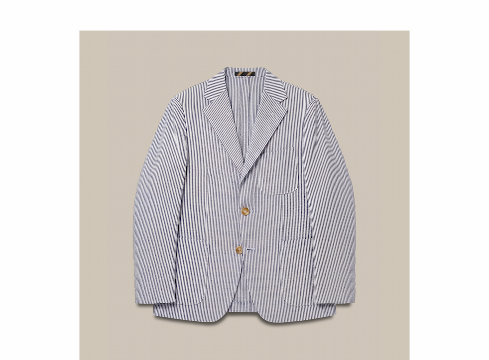 Clarke Striped Seersucker Unconstructed Blazer