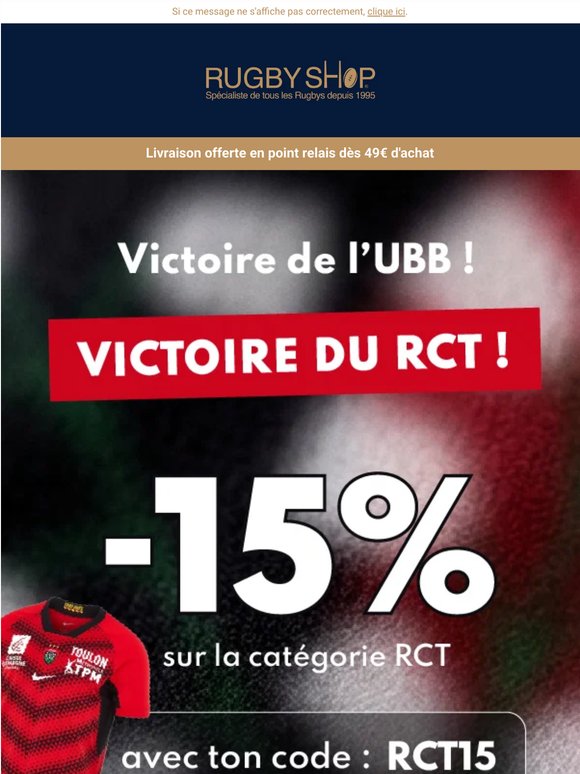 Victoire du RCT à Mayol face à l'UBB