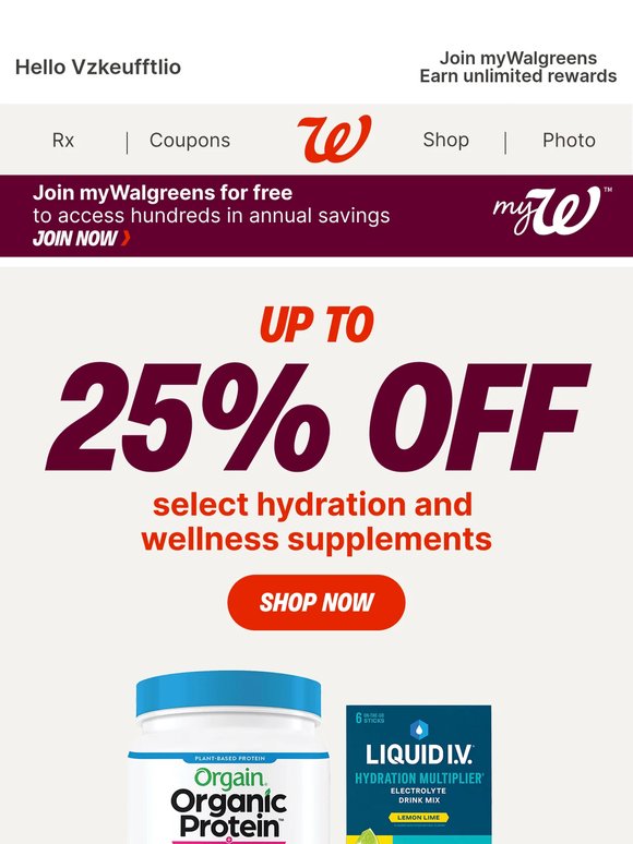 Up to 25% Off Hydration & Wellness 💧