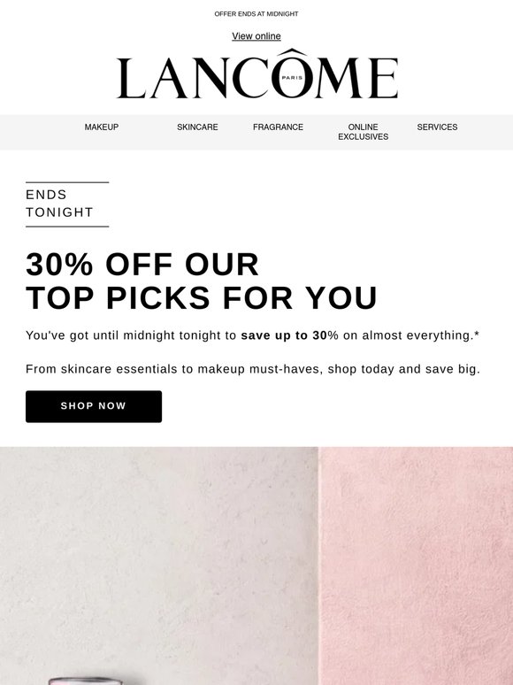 Final hours: up to 30% off your top picks