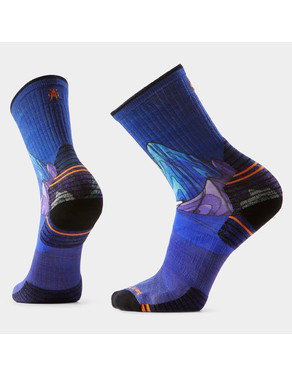 Hike Mountain Myth Print Crew Socks-Deep Navy / L