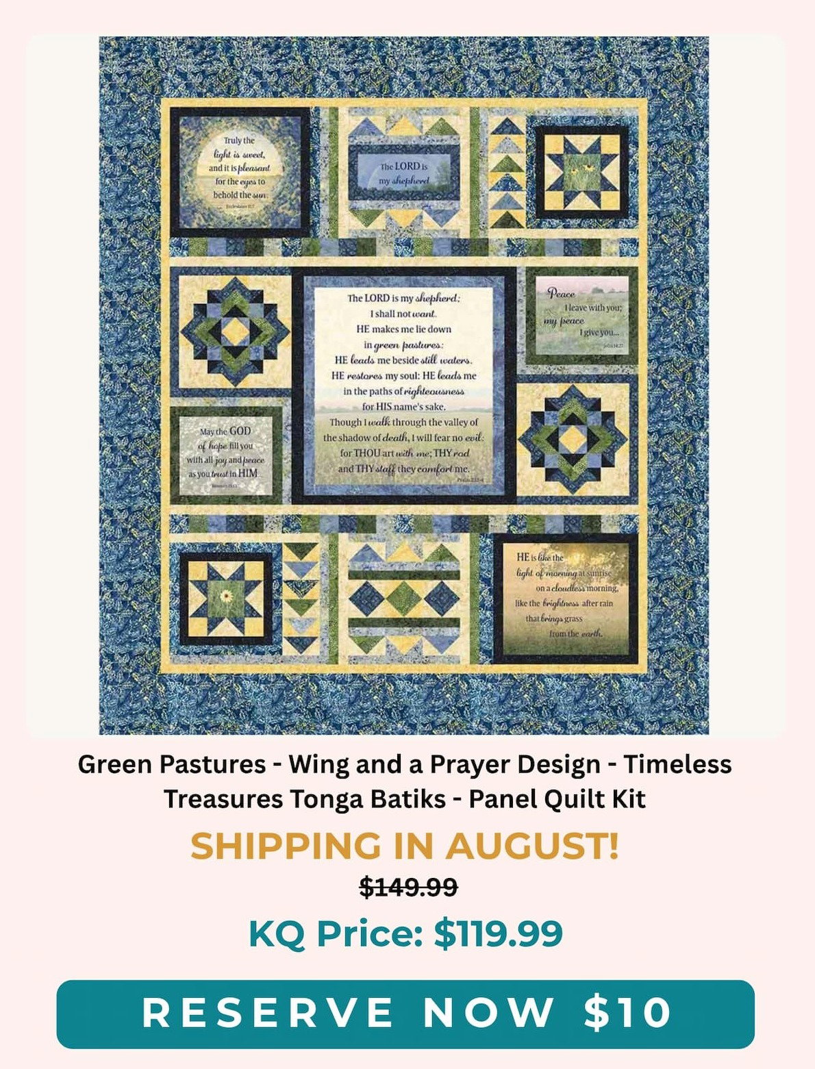 Green Pastures Quilt Kit