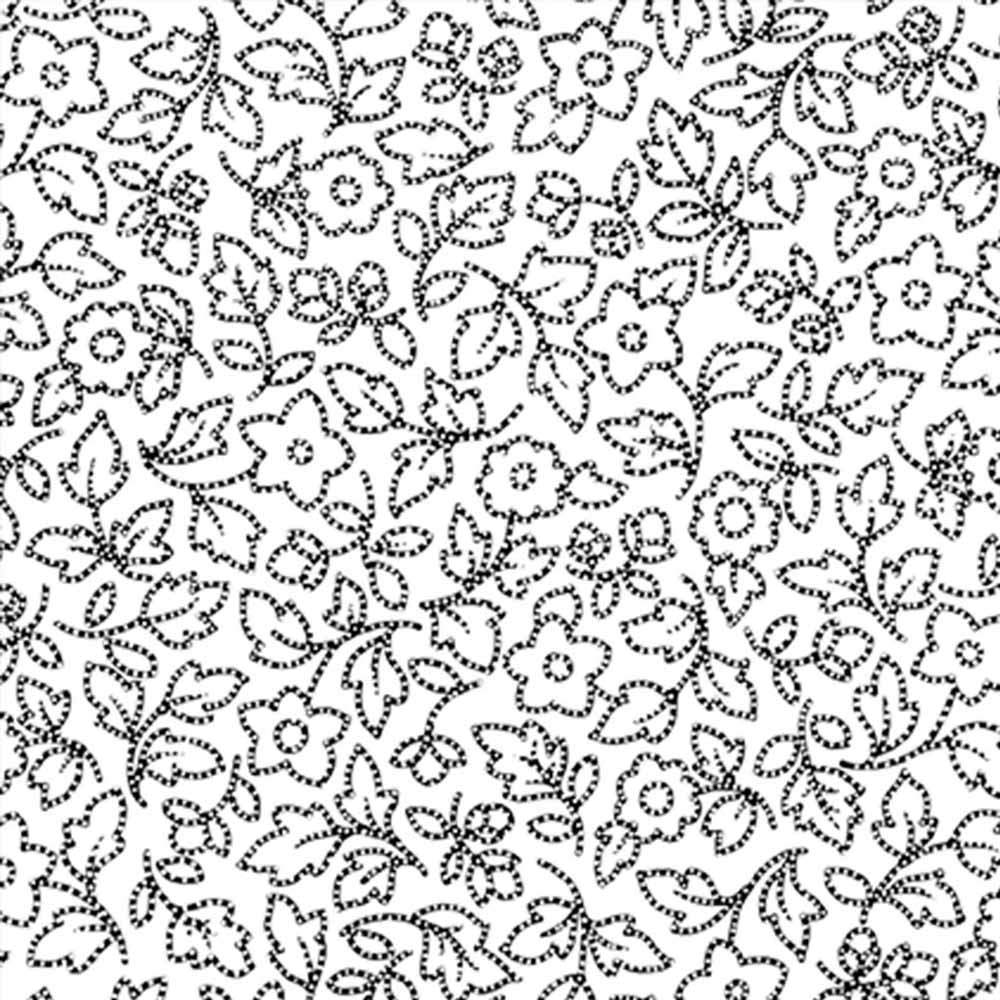 Image of P&B Textiles - Salt & Pepper II - Floral Stitch - White - Yardage