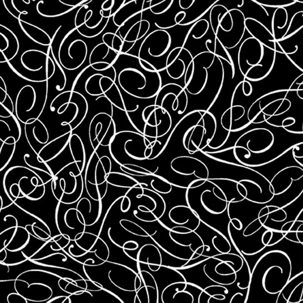 Image of P&B Textiles - Salt & Pepper II - Scribble - Black - Yardage