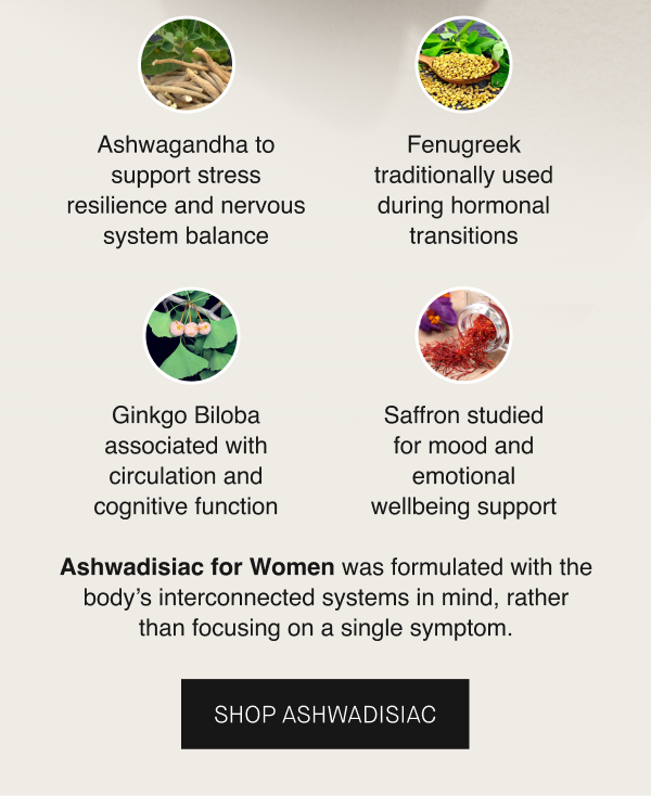 Ashwadisiac for Women formulated to support interconnected systems within the body