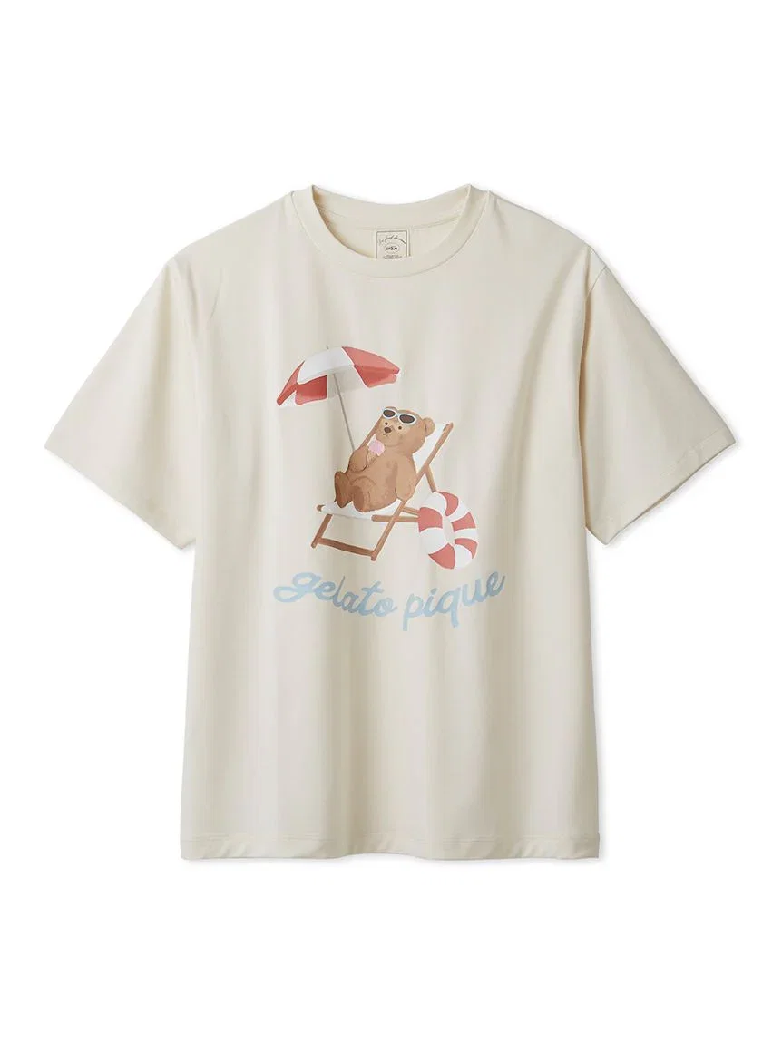 Image of Cool-to-touch Summer Bear One-point Printed T-shirt