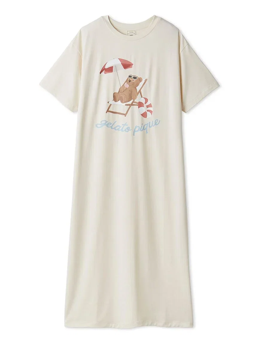 Image of Cool-to-touch Summer Bear One-point Printed Dress