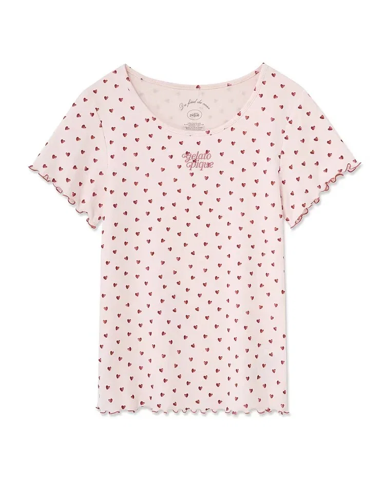 Image of Tuck Stitch Heart T-shirt