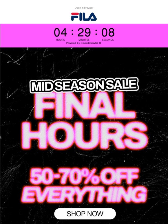 FINAL HOURS: Mid Season Sale ⌛