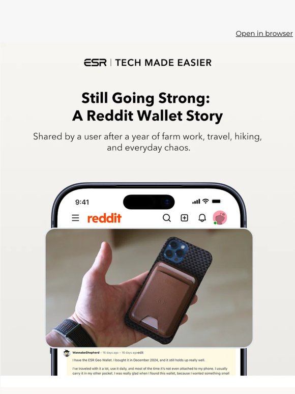 What happens to an ESR wallet after a year on a farm? | ESR