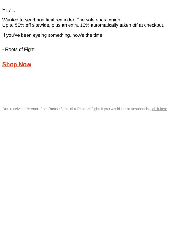 The Sale Ends Tonight