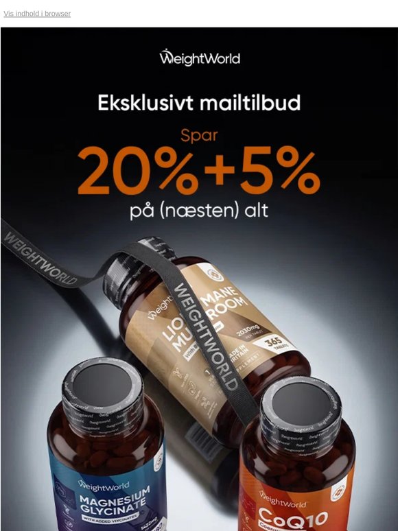 Gælder kun i dag: Spar 20 + 5%