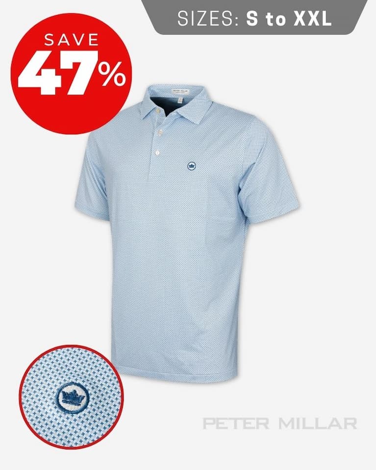 Peter Millar Mens Phoenix Performance Jersey Wicking Golf Polo Shirt