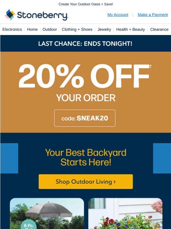 20% Off Outdoor Essentials Ends Soon!