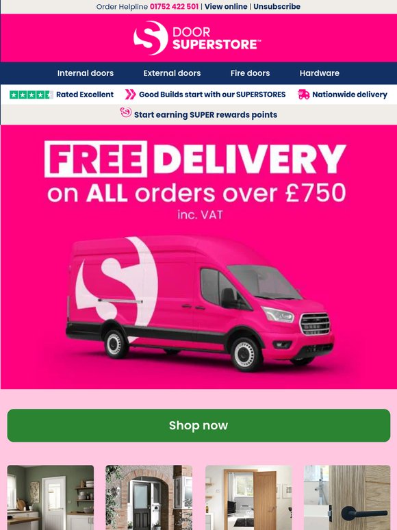 Free delivery on ALL orders over £750 🚚