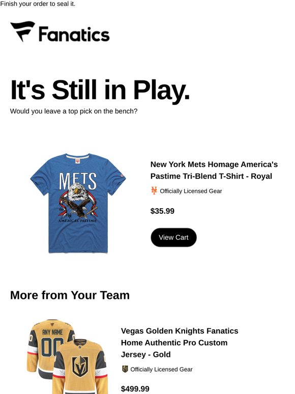 Finish Checkout: New York Mets Homage America's Pastime Tri-Bl...