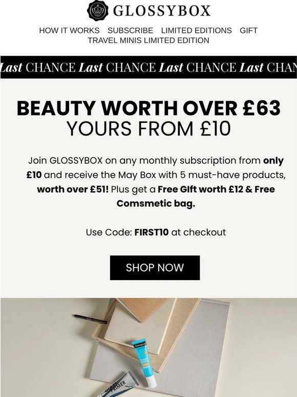 5 Hours Left: £10 First Box